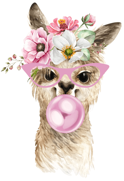 Llama in Pink Shades DTF (direct-to-film) Transfer