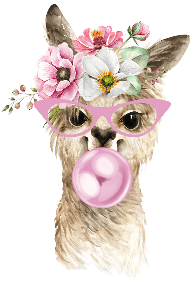 Llama in Pink Shades DTF (direct-to-film) Transfer