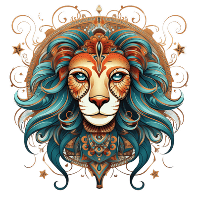 Loe Lion Gold & Blue DTF (direct-to-film) Transfer