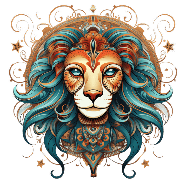 Loe Lion Gold & Blue DTF (direct-to-film) Transfer