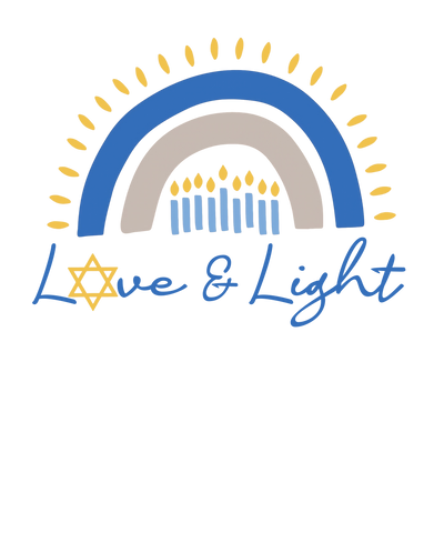 Love & Light Rainbow Hanukkah DTF (direct-to-film) Transfer