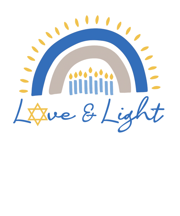 Love & Light Rainbow Hanukkah DTF (direct-to-film) Transfer