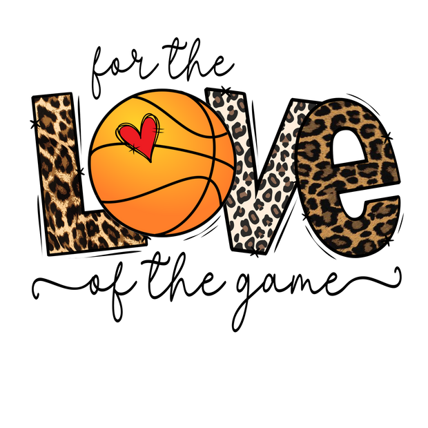 Love of the Game Leopard with Heart DTF (direct-to-film) Transfer