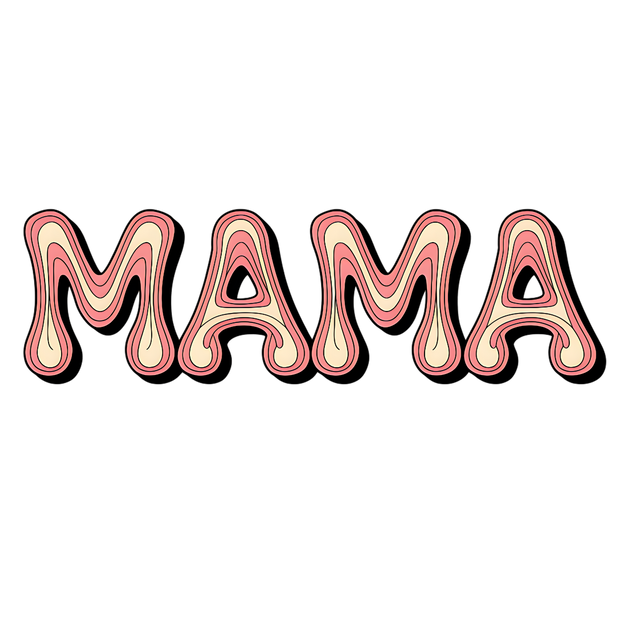 MAMA PINK AND CREAM SWIRL DTF (direct-to-film) Transfer