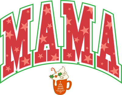 Mama with Christmas Coffee Direct to Film DTF Transfer - Twisted Image Transfers