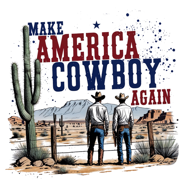 Make America with Cowboys DTF (direct-to-film) Transfer