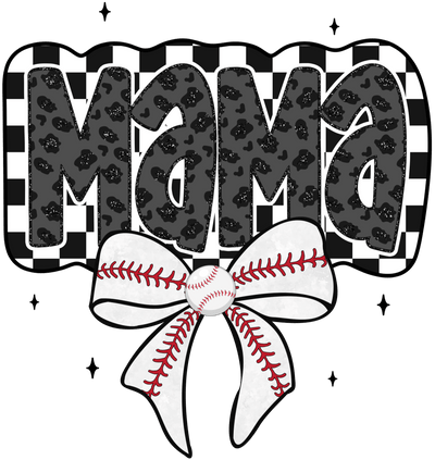 Mama Checkered With Bow DTF (direct-to-film) Transfer