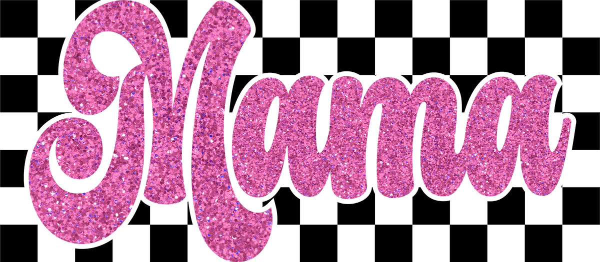 Mama Faux Pink Checker Board DTF (direct-to-film) Transfer – Twisted ...