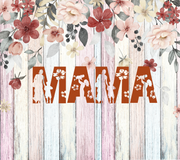 Mama In Red Font With Wooden Fence Back Drop  UV-DTF 20 oz Skinny Tumbler Wrap