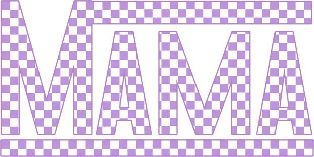 Mama Purple Checker Board DTF (direct-to-film) Transfer