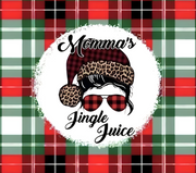 Mama's Jingle Juice Girl in Plaid 20 oz Skinny Tumbler Wrap