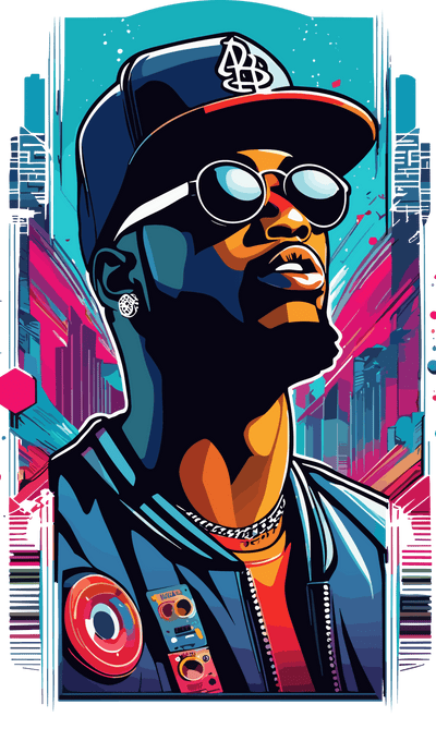 Man in Blue Silver Chain DTF (direct-to-film) Transfer