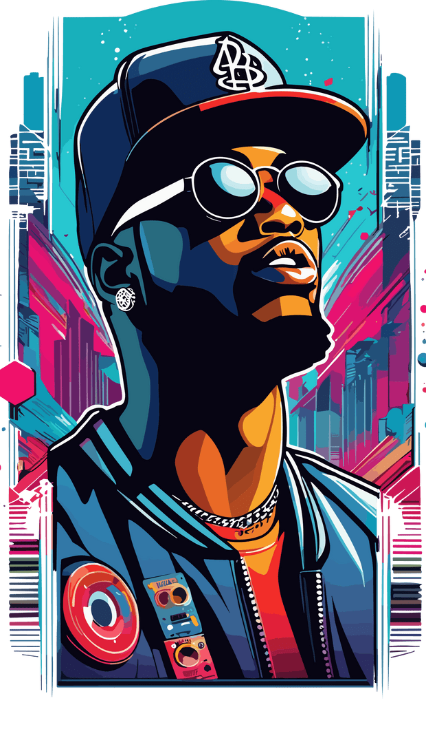 Man in Blue Silver Chain DTF (direct-to-film) Transfer