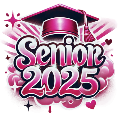 Maroon Bubbles Senior 2025 Airbrushed DTF (direct-to-film) Transfer