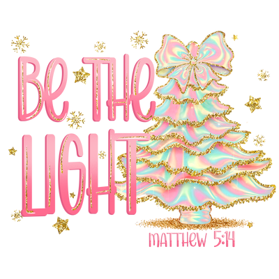 Matthew Be the Light & Iridescent Tree DTF (direct-to-film) Transfer