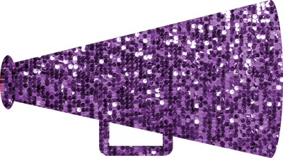 Megaphone Cheer Faux Glitter Purple DTF (direct-to-film) Transfer