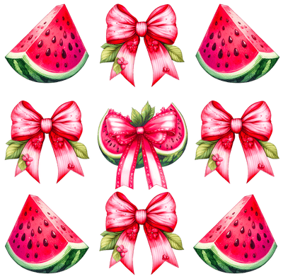 Melons and Bows DTF (direct-to-film) Transfer