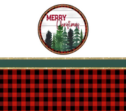 Merry Christmas Red Plaid on Bottom 20 oz Skinny Tumbler Wrap