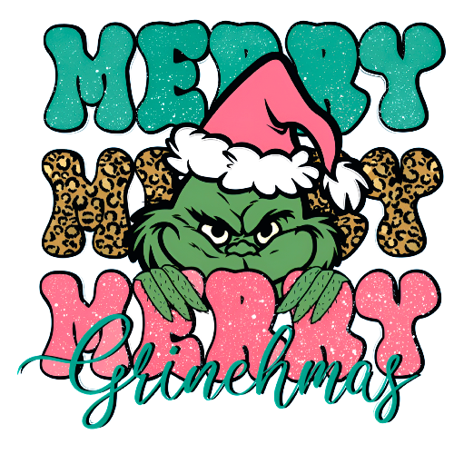 Merry Grinchmas  Green Christmas DTF (direct-to-film) Transfer