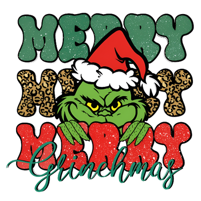 Merry Merry Merry Grinchmas Christmas DTF (direct-to-film) Transfer