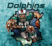 Miami Dolphins With Animated Football Player UV-DTF 20 oz Skinny Tumbler Wrap