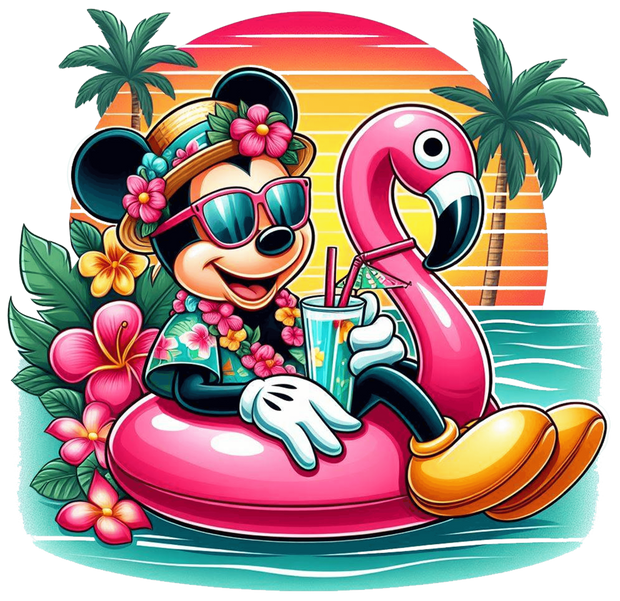 Mickey Shades & Flamingo DTF (direct-to-film) Transfer