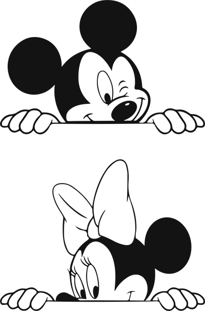 Mickey & Minnie Peek & Wink DTF (direct-to-film) Transfer