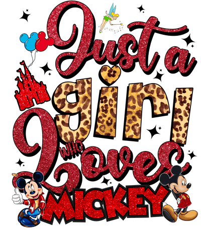 Mickey in Red Valentine DTF (direct-to-film) Transfer