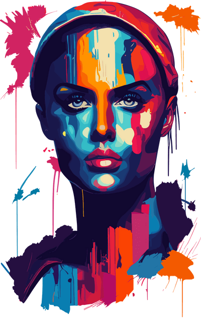 Model Color Drip DTF (direct-to-film) Transfer