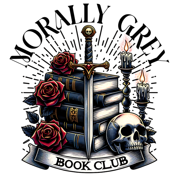 Morally Grey Book Club Skull & Roses DTF (direct-to-film) Transfer