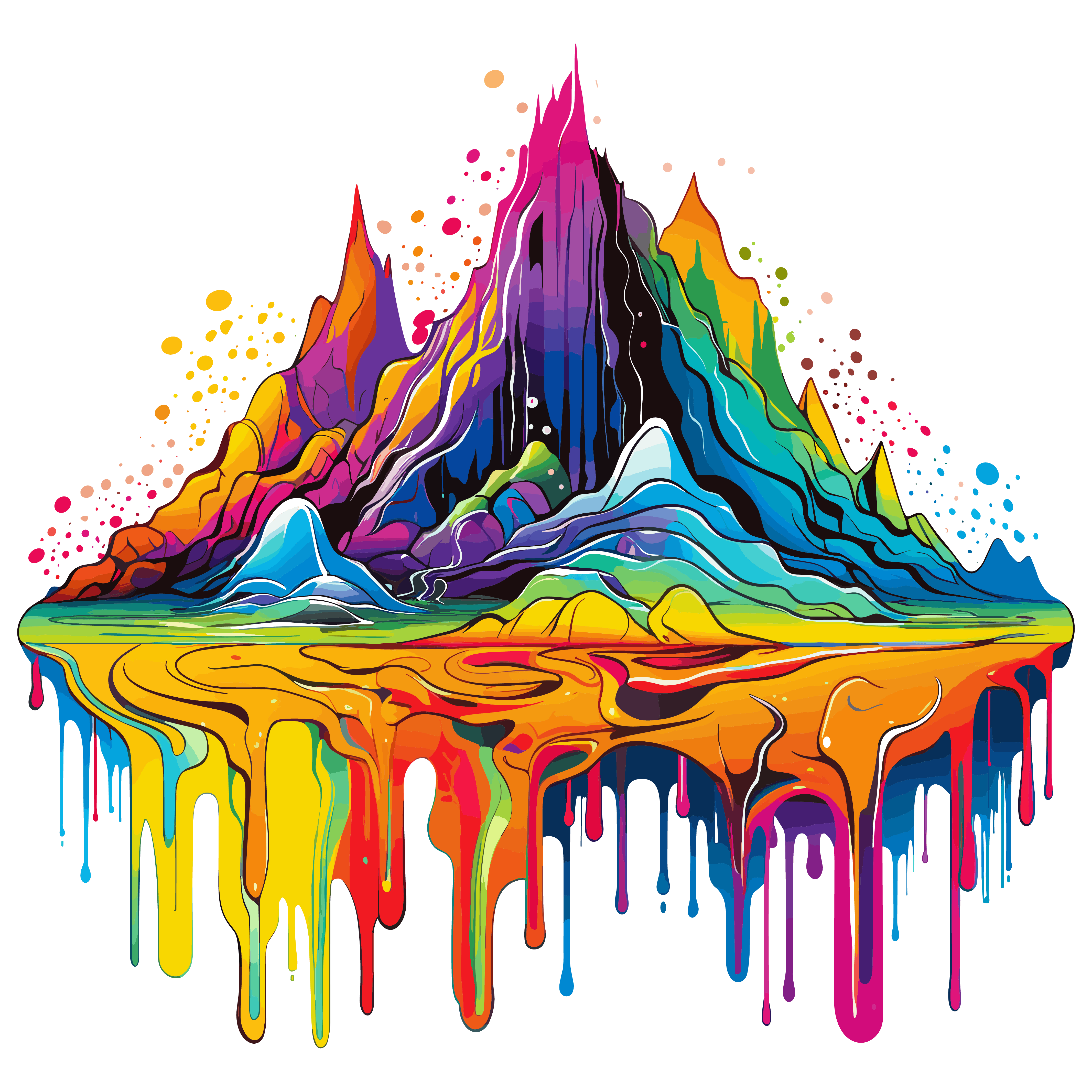 Mountains Color Drip DTF (direct-to-film) Transfer – Twisted Image ...