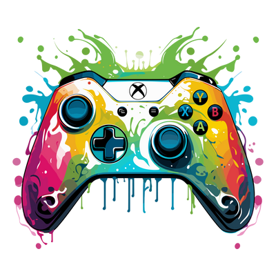 Multicolor Controller Color Drip DTF (direct-to-film) Transfer