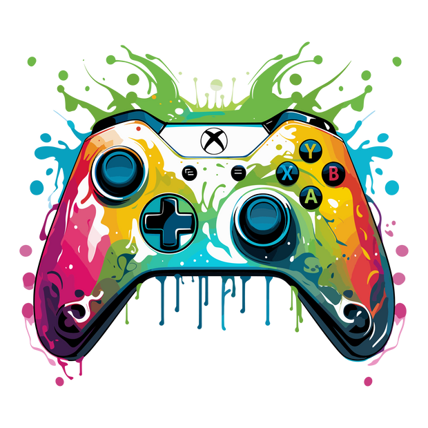 Multicolor Controller Color Drip DTF (direct-to-film) Transfer