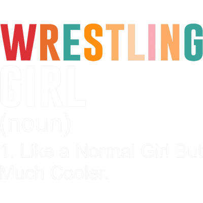 Multicolored Wrestling Girl DTF (direct-to-film) Transfer