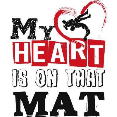 My Heart is on that Mat Red Heart DTF (direct-to-film) Transfer