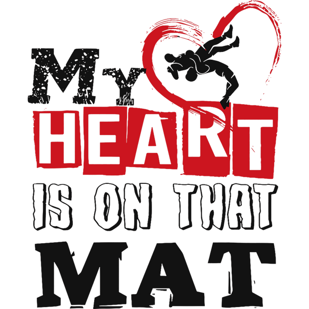 My Heart is on that Mat Red Heart DTF (direct-to-film) Transfer