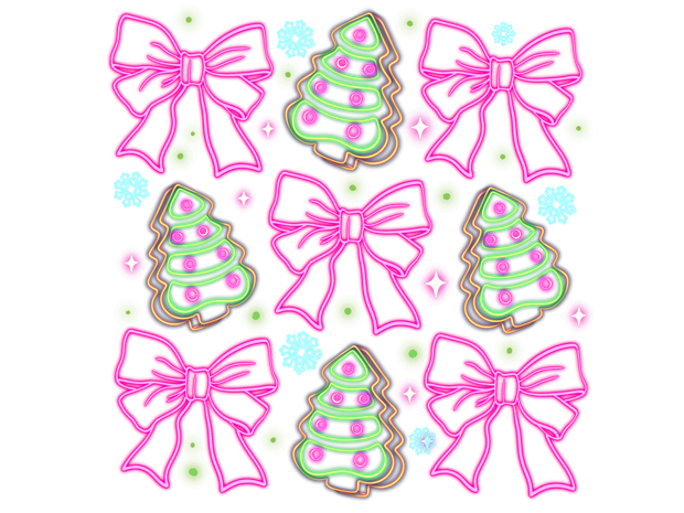 Neon Tree Cookies and Bows DTF (direct-to-film) Transfer