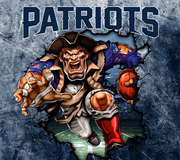 New England Patriots With Animated Football Player UV-DTF 20 oz Skinny Tumbler Wrap