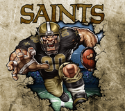 New Orleans Saints With Animated Football Player UV-DTF 20 oz Skinny Tumbler Wrap