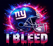 New York  I Bleed  Football Helmet With Team Logo UV-DTF 20 oz Skinny Tumbler Wrap