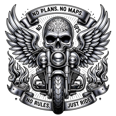 No Plans No Map Bike DTF (direct-to-film) Transfer