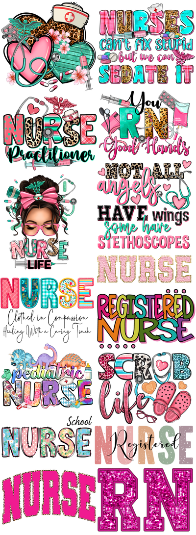 Nurses are Awesome 60x22" DTF Ready to Ship Gang Sheet