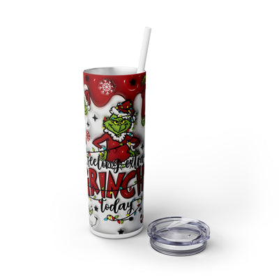 Extra G Man Today & Red Christmas Tree 20 oz Skinny Tumbler Wrap