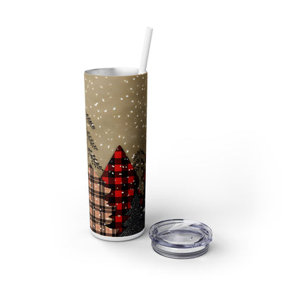 Christmas Shaped Trees Most in Plaid 20 oz Skinny Tumbler Wrap