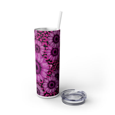 Flower Power In Pink Hues 10 UV-DTF 20 oz Skinny Tumbler Wrap