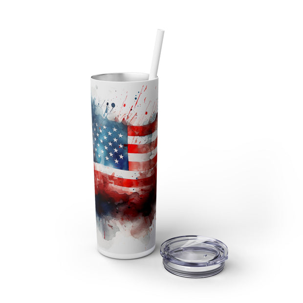 American Flag 20 oz UV DTF Skinny Straight Tumbler Wrap