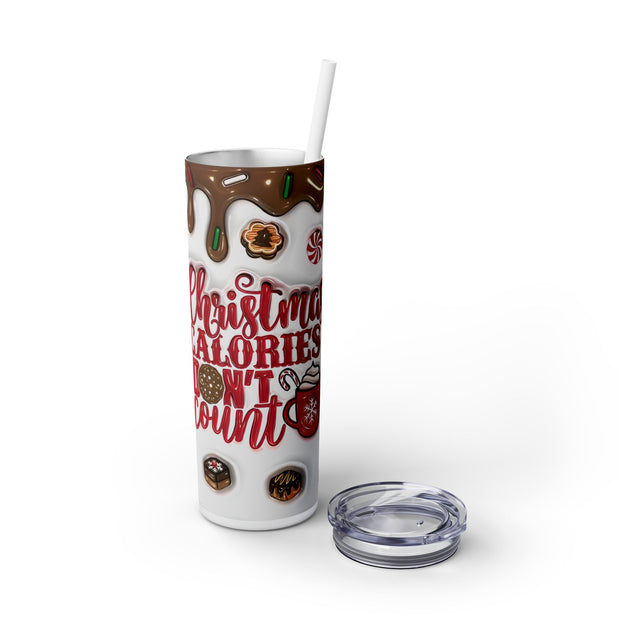 Christmas Calories Don't Count Chocolate 20 oz Skinny Tumbler Wrap