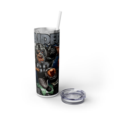 Las Vegas Raiders With Animated Football Player UV-DTF 20 oz Skinny Tumbler Wrap