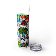 Colorful Cheetah G Man Merry Christmas 20 oz Skinny Tumbler Wrap