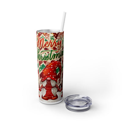 Trio Gnomes Christmas All in Red 20 oz Skinny Tumbler Wrap